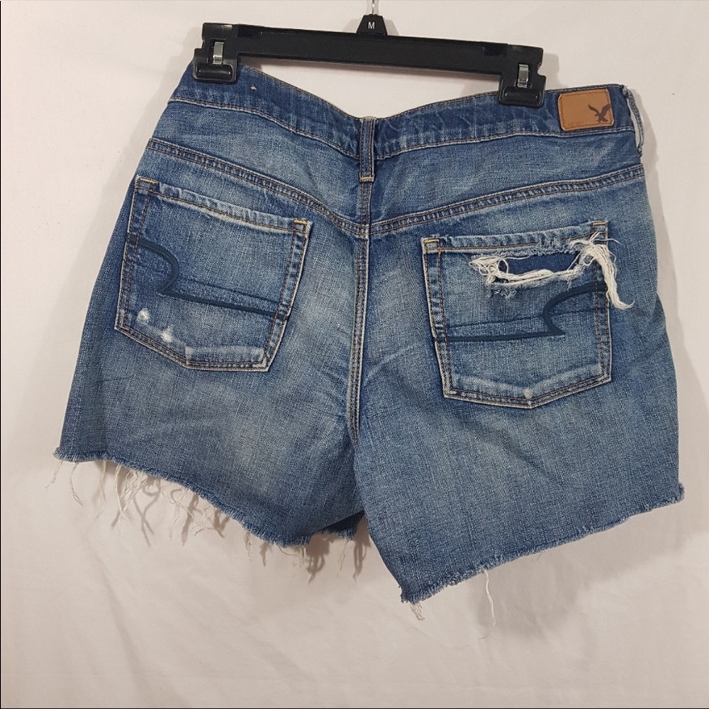 American Eagle Distressed Side Split Denim Shorts - image 4